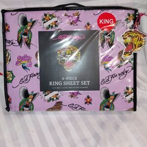 Ed Hardy Purple King Sheet Set